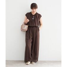 《WEB限定/追加3予約》キュプラギャザーネックオールインワン