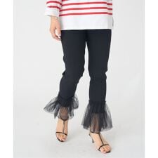 チュール付き ニットパンツ