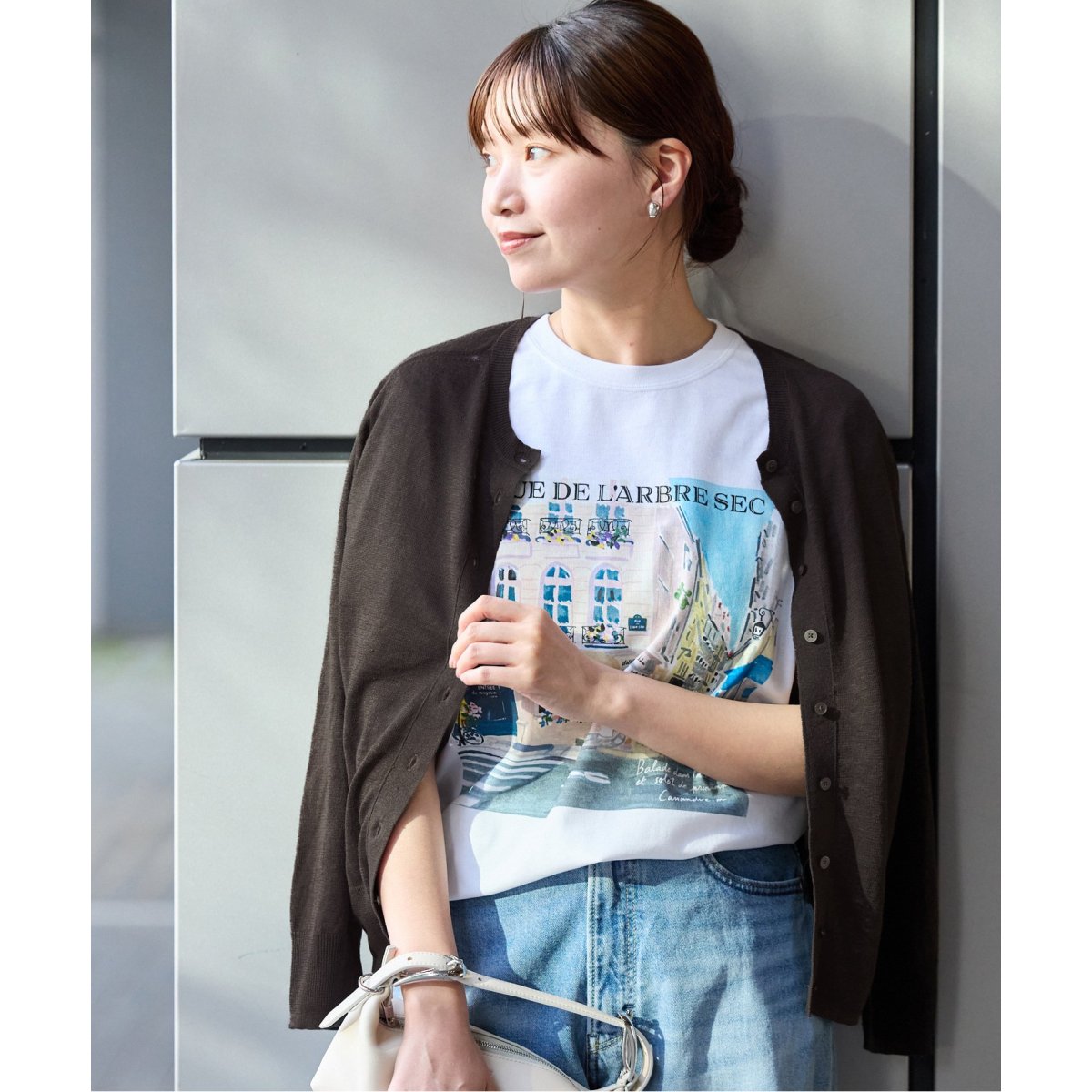 追加》フレンチリネン7分袖カーディガン | イエナ(IENA