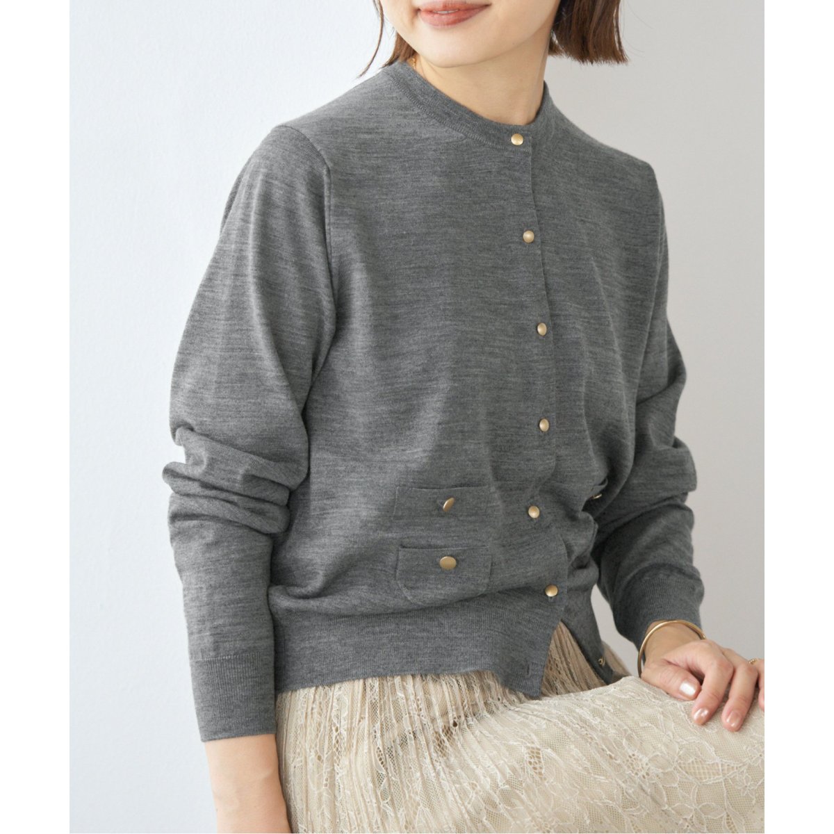イエナ IENA 80/2 Mer－Cotton セーターマシーン Vネック