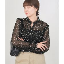 《WEB限定/追加2予約》楊柳フリルピンタックブラウス