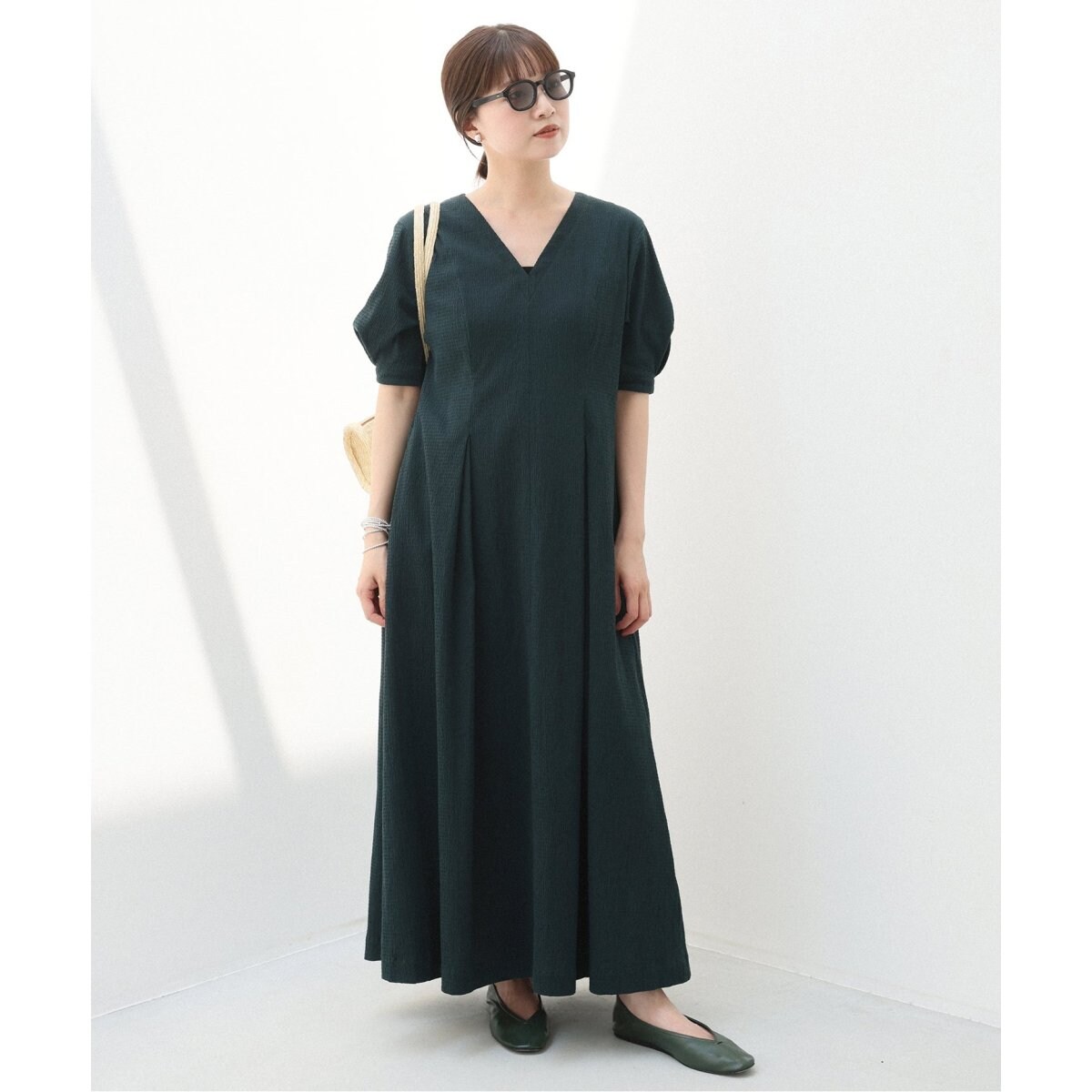 IENA B. サッカーVネックワンピース WEB限定/追加2》B. サッカーVネックワンピース（ワンピース）｜IENA