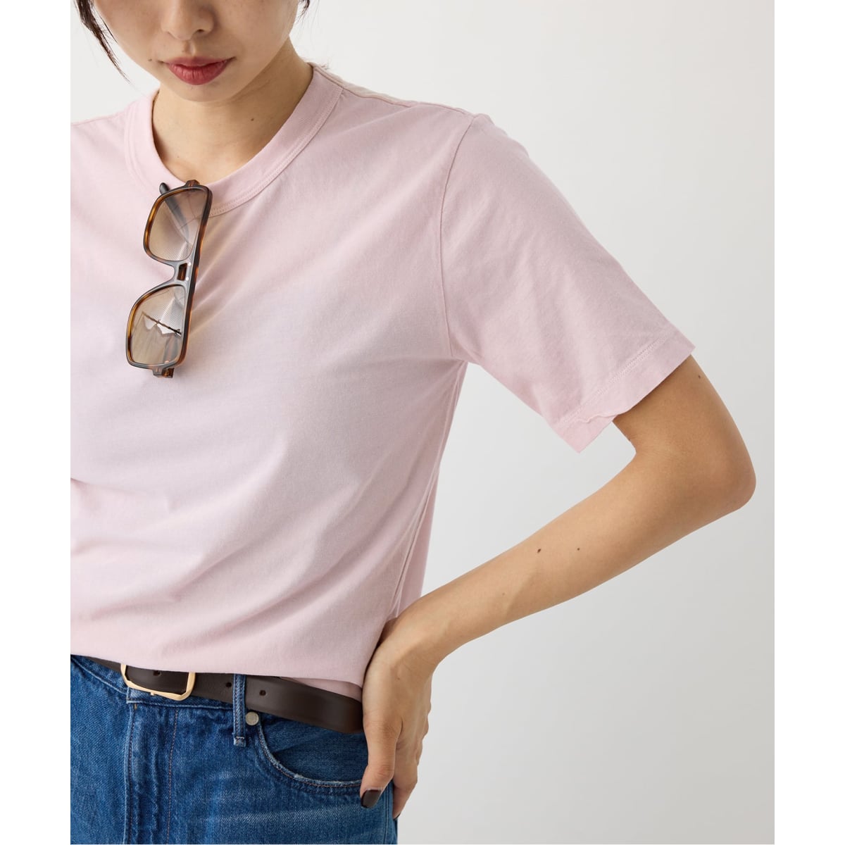 タグ付き イエナ エイトン 別注 SUVIN FRAISE SS Tシャツ ATON/エイトン 別注 SUVIN FRAISE ボートネック Tシャツ（T