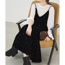《予約》COUTURE D’ADAM/クチュールドアダム Glitter Dress ベロアワンピー