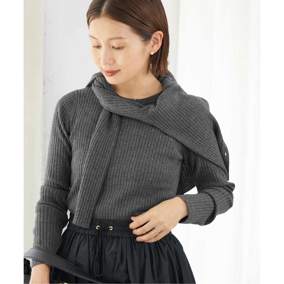 IENA イエナ　フロッキードットシアープルオーバー 追加2》フロッキードット シアープルオーバー（ニット／セーター