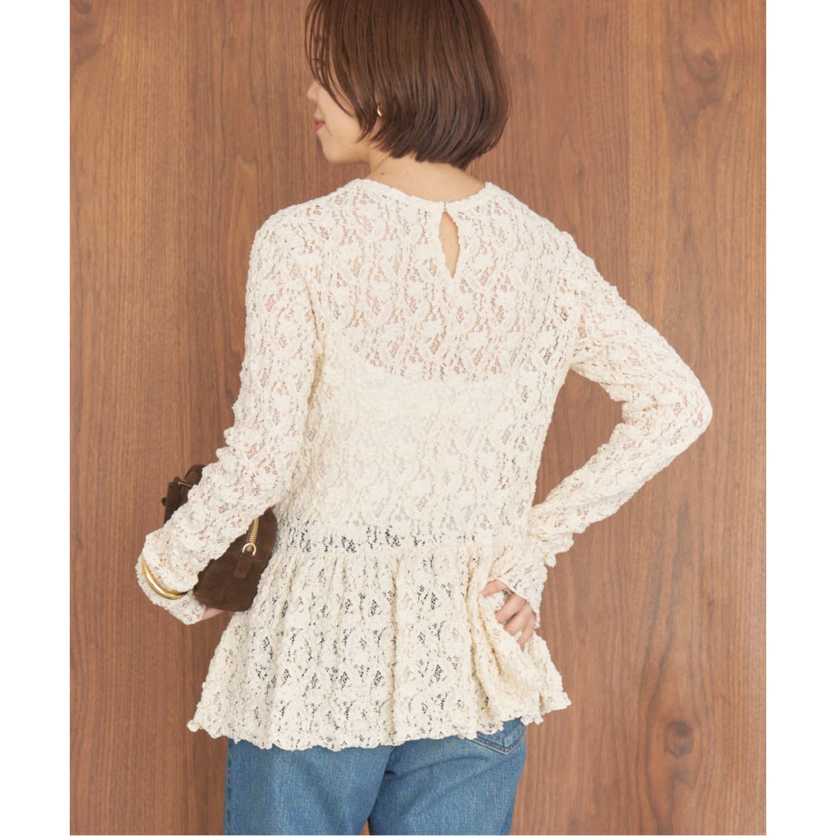 Flowerストレッチレース ペプラムプルオーバー | イエナ(IENA