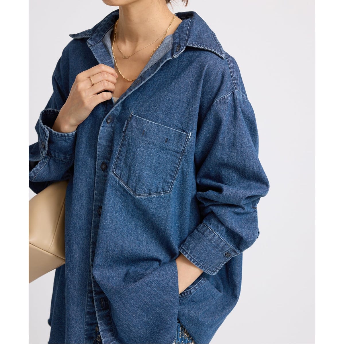 新品　IENAデニムBASICシャツ IENA（イエナ）の「《追加2》デニムBASICシャツ（シャツ