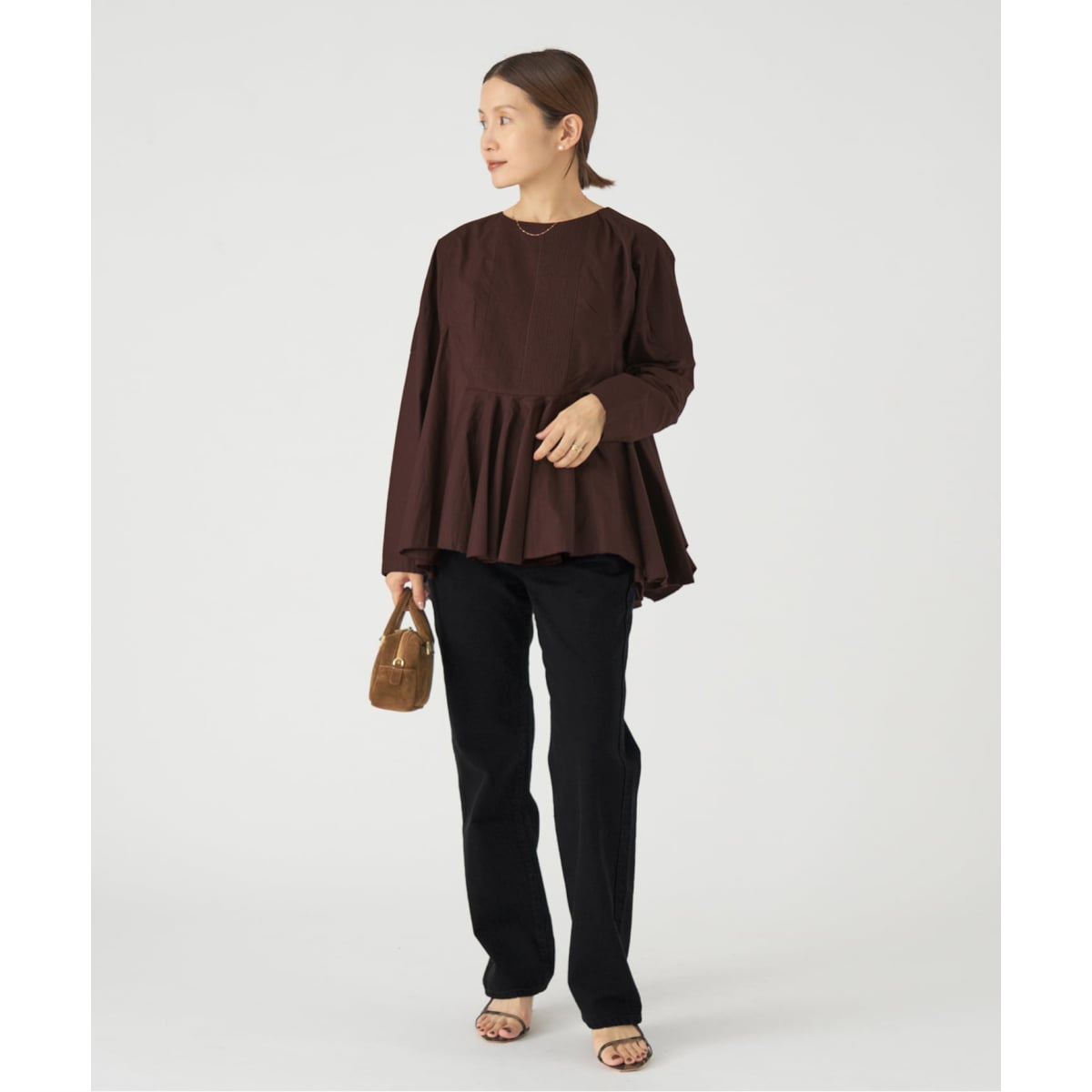 AAYUSHI/アユーシ 別注 フロントピンタックペプラムブラウス | イエナ