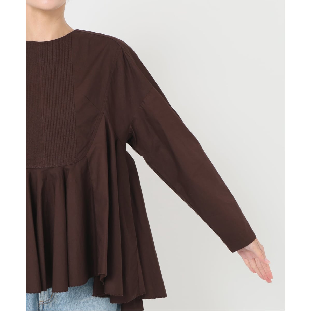 AAYUSHI アユーシ　別注フロントピンタックペプラムブラウス AAYUSHI/アユーシ 別注 フロントピンタックペプラムブラウス（シャツ