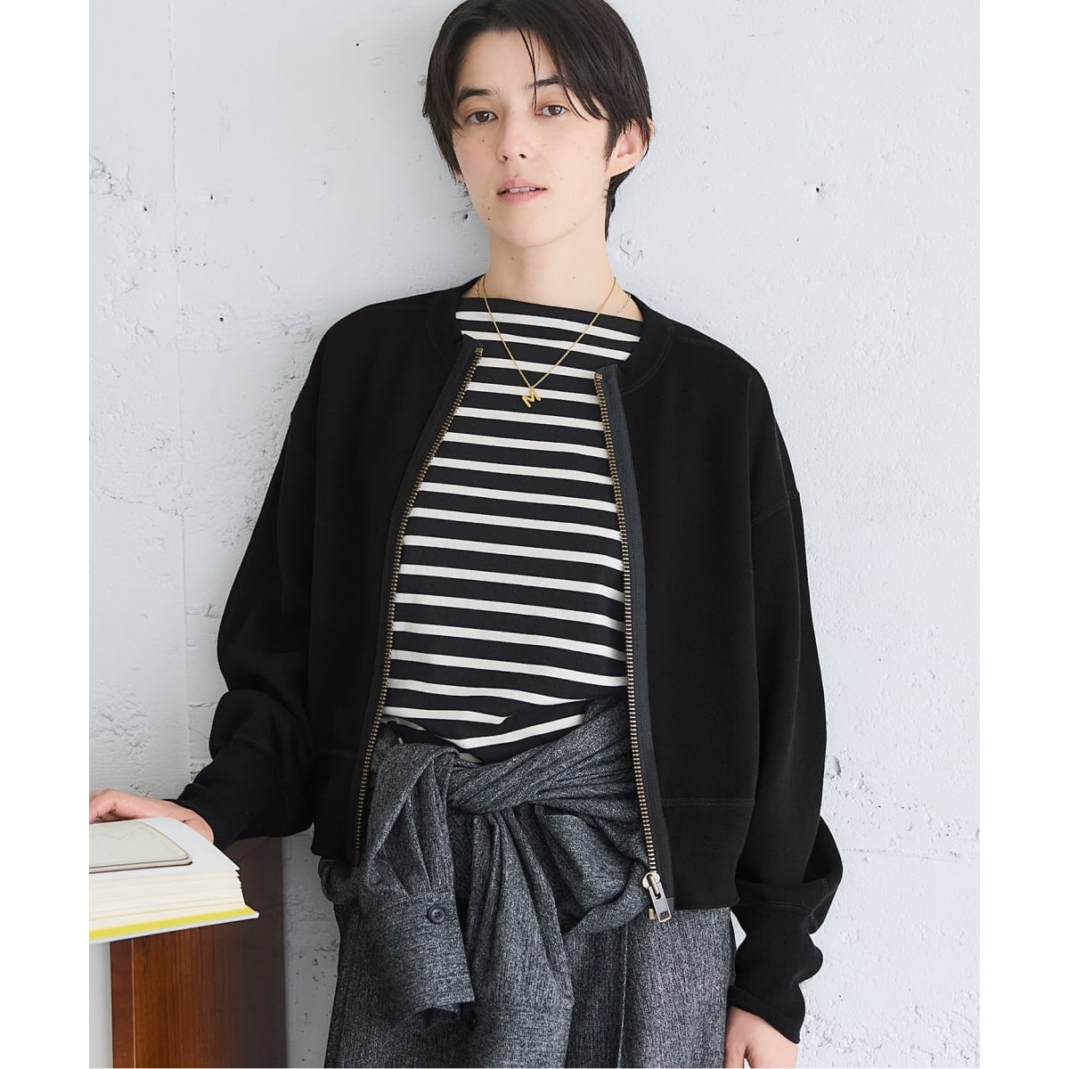 2024AW IENA イエナ　BLACK ジップアップスウェット BLACKジップアップスウェット（スウェット）｜IENA（イエナ）の