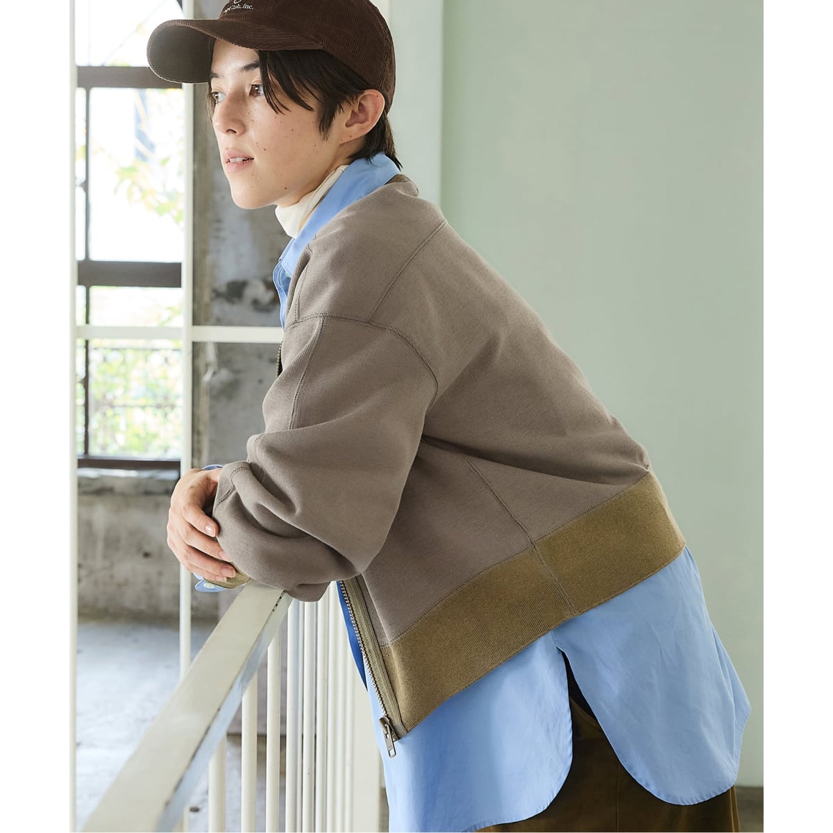 一部店舗、WEB限定》【RITA】NOBLE別注 BONDING HALF ZIP HOODIE