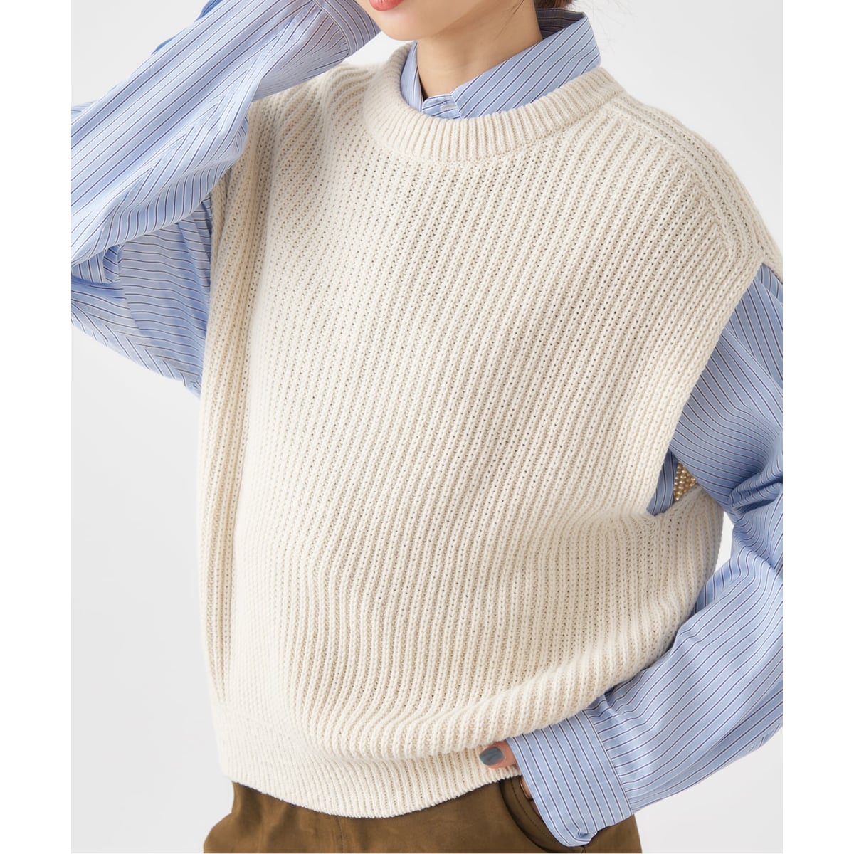 バルキーヤーンミラノリブニットベスト | スピック＆スパン