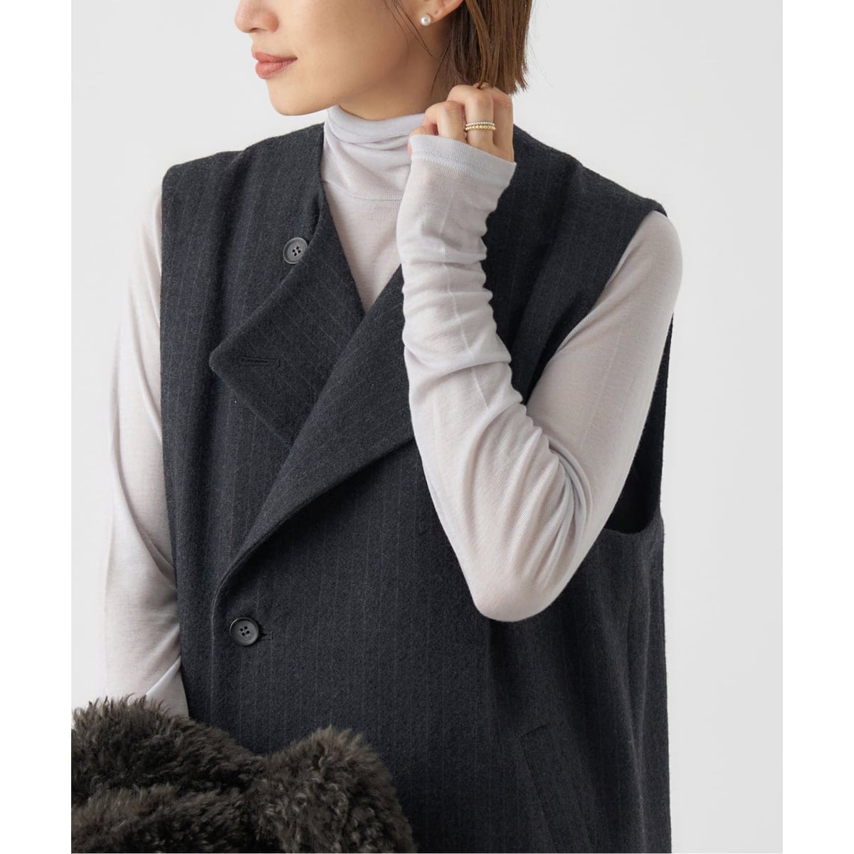 追加》AAYUSHI/アユーシ ロングティアードフリルテールトップス