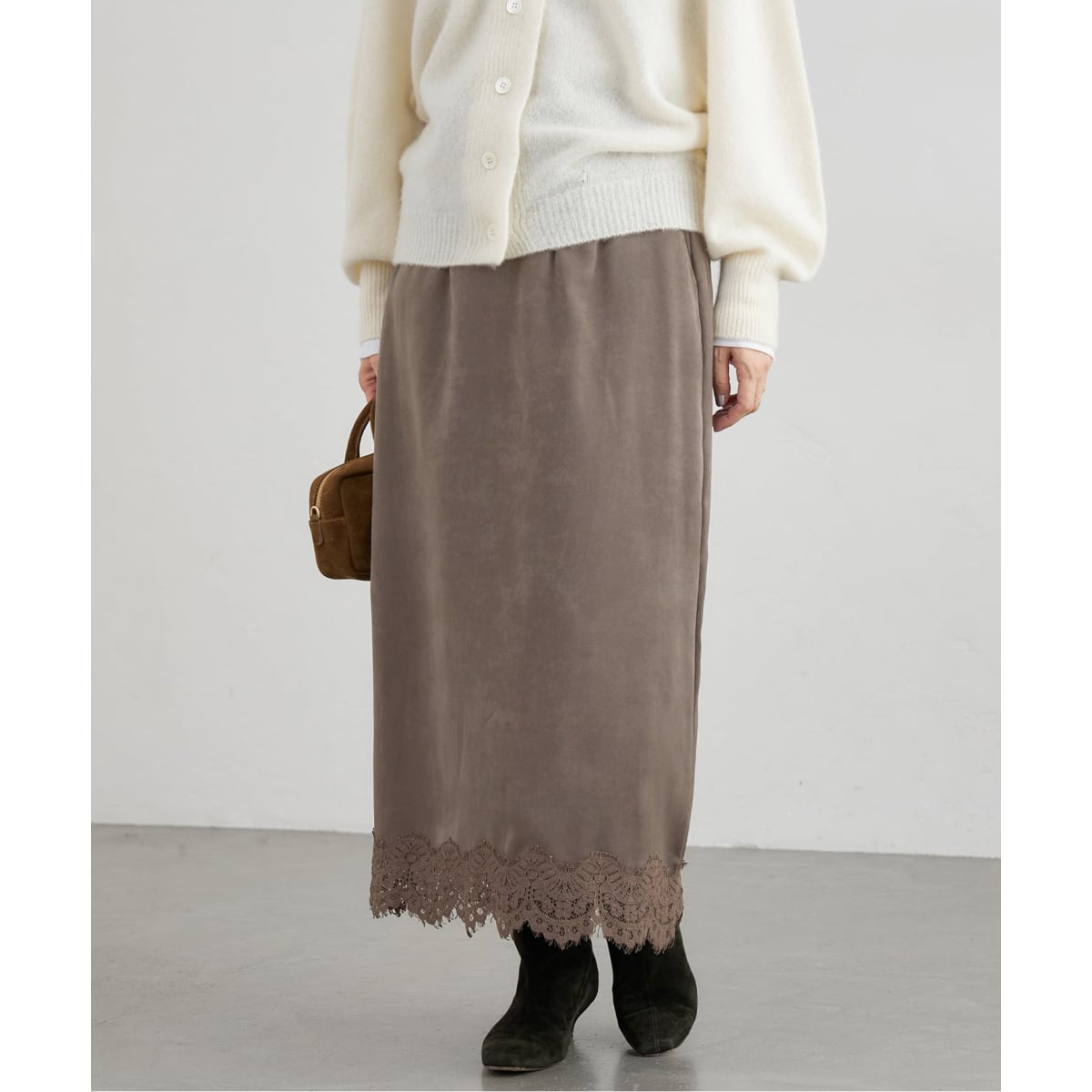 タグ付きIENA レースギャザースカート36 タグ付きIENA レースギャザー