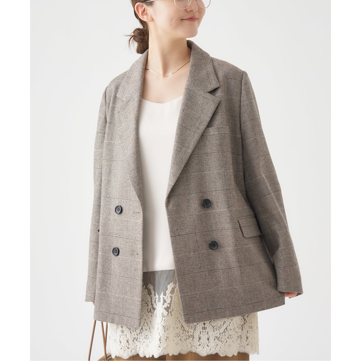 LIEN シルクボタンレスジャケット LIENシルクボタンレスジャケット