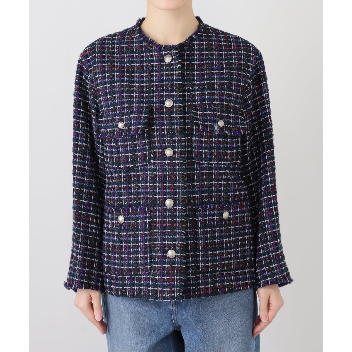 ＆NAVY ノーカラーツイードジャケット | イエナ(IENA) | マルイウェブ