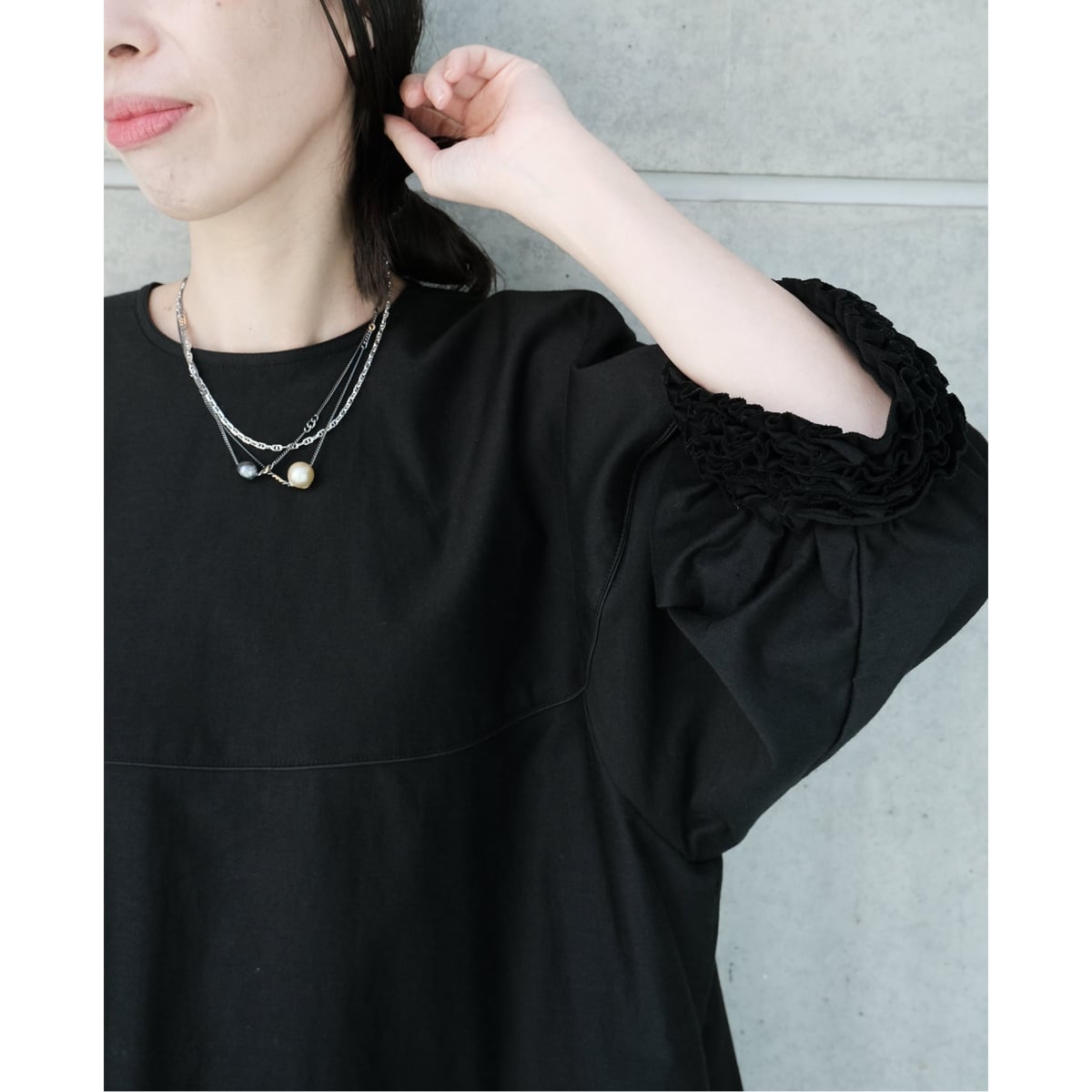 Maison IENA 別注 Nell/ネル 袖フリルワンピース 252-40292 | イエナ