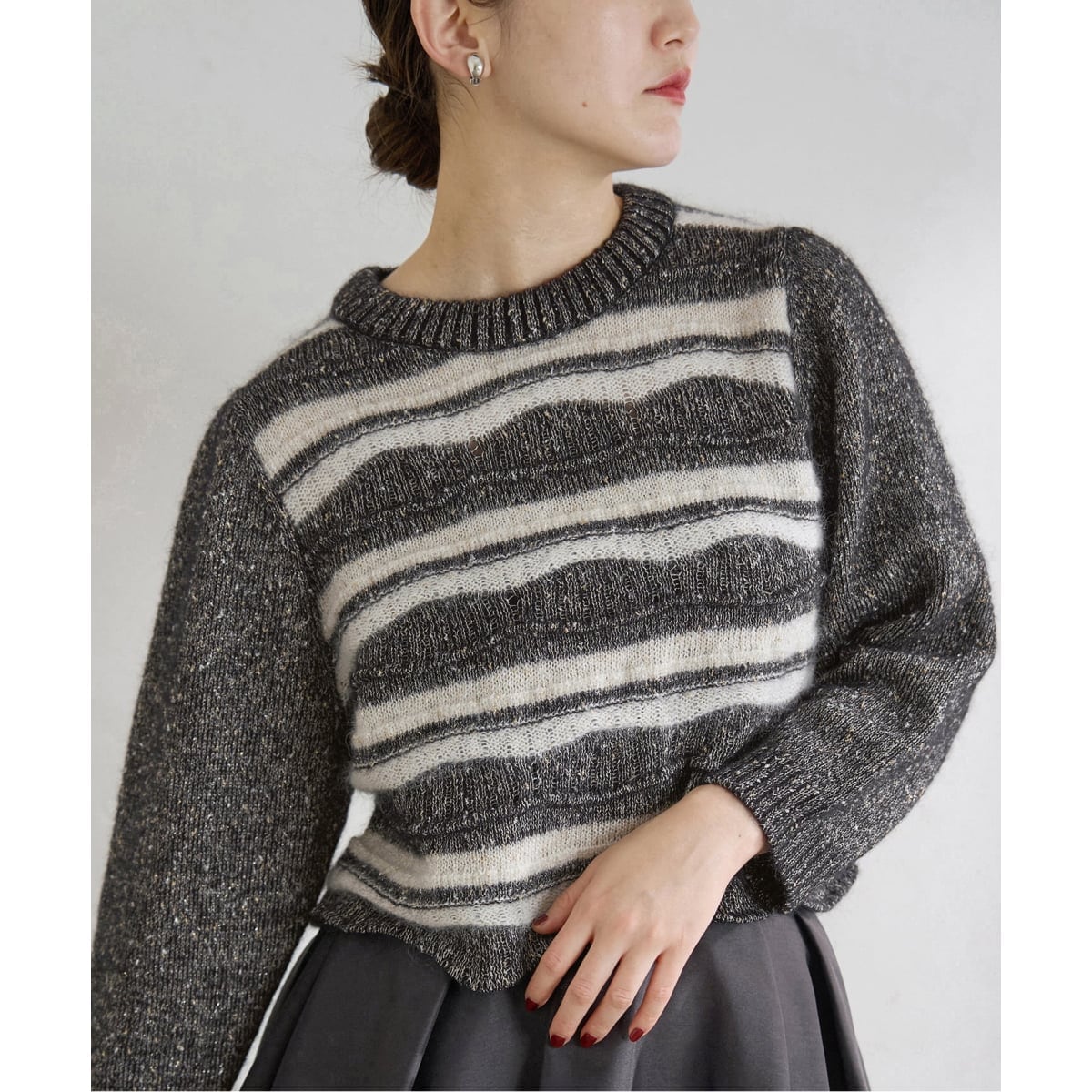 IENA Lora&Festa カシミヤニット グレー Lora&Festa カシミヤニット | イエナ(IENA) | マルイウェブチャネル