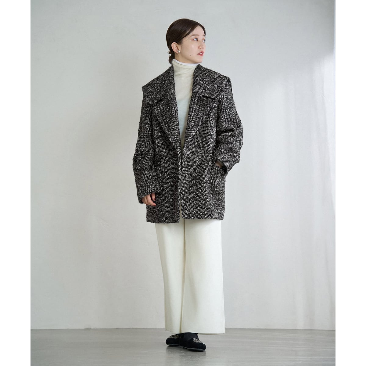 ヘリンボンツイードビッグカラーコート | イエナ(IENA) | マルイウェブ