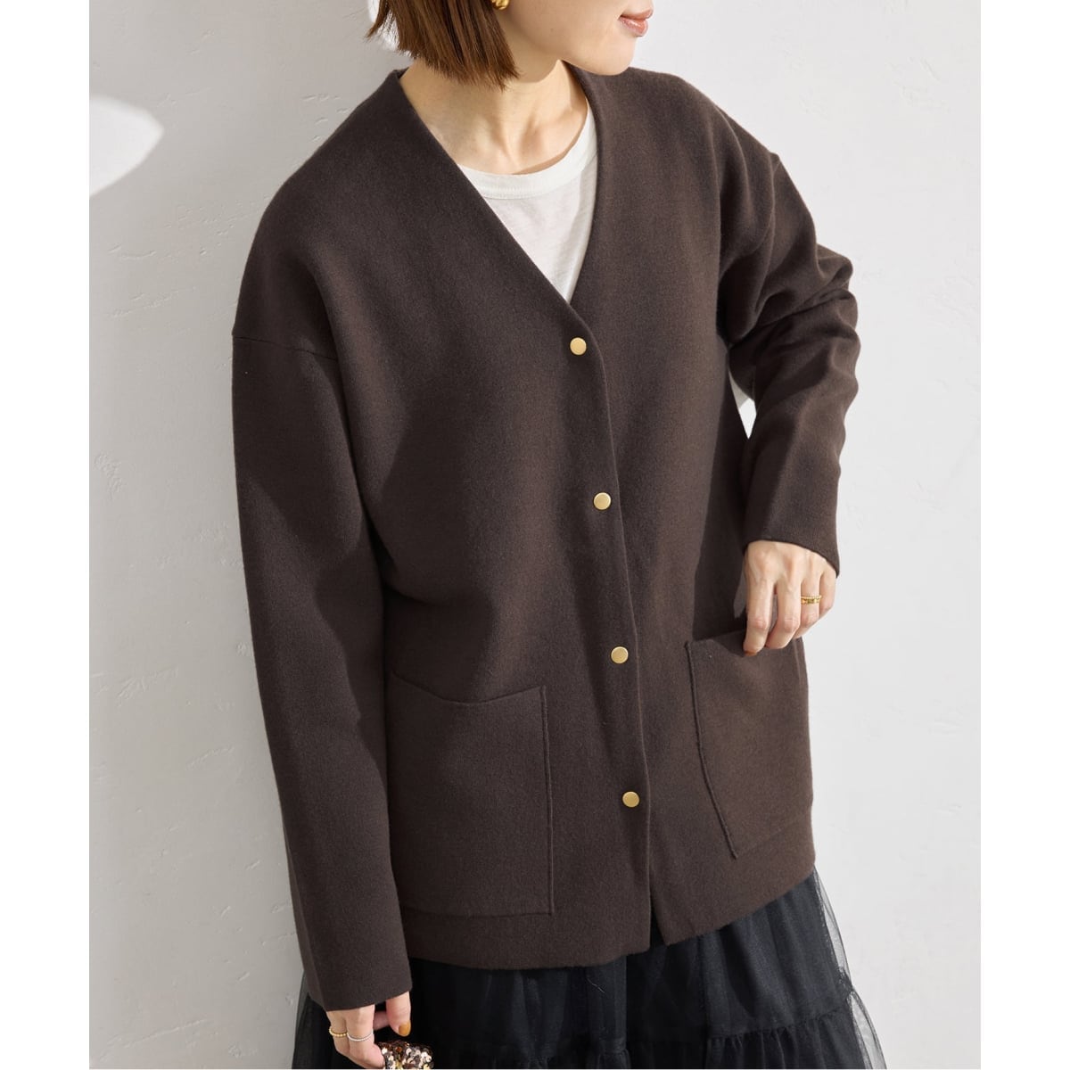 IENA　カシミヤ混 AQUA畦ボックスシルエットカーディガン 追加》AQUA畦ボックスシルエットカーディガン | イエナ(IENA) | マルイ