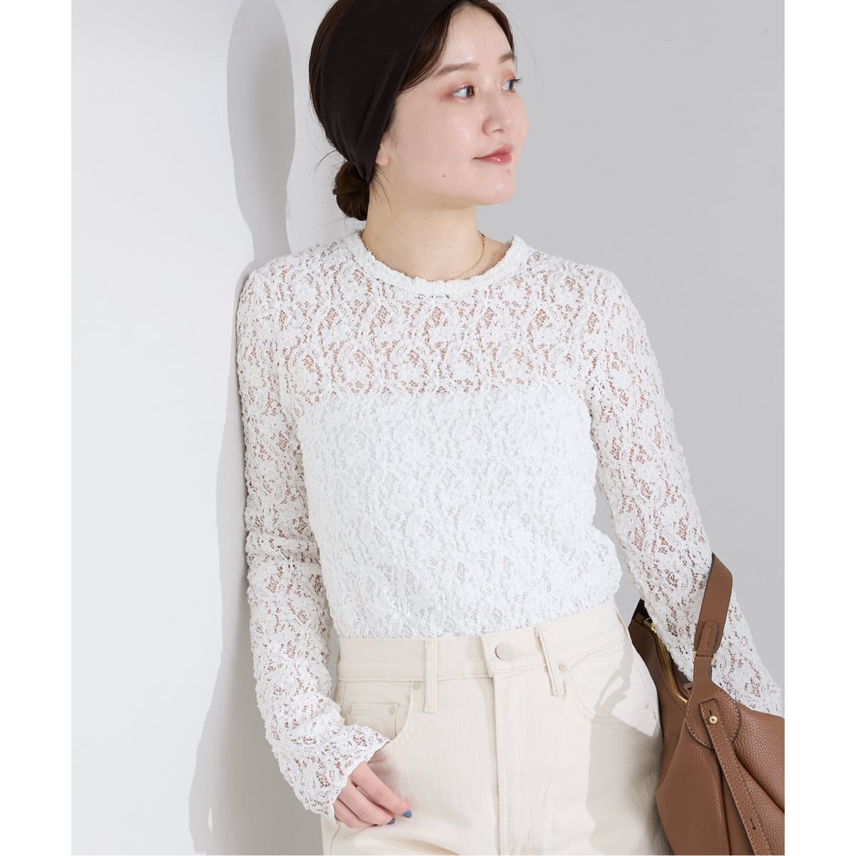 Flowerストレッチレース ペプラムプルオーバー | イエナ(IENA