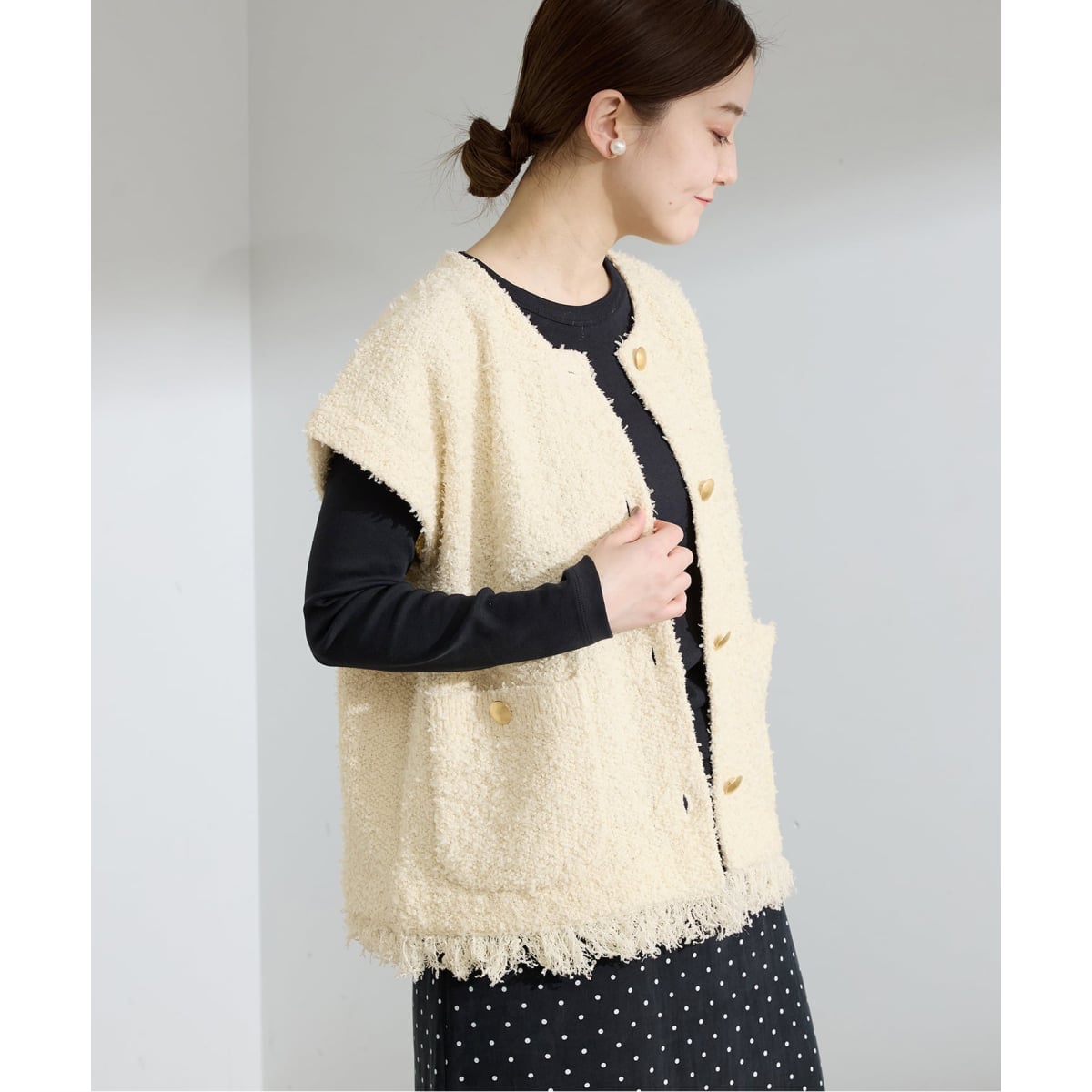 【新品】ジャーナルスタンダードレサージュ☆ウールリバーベスト journal standard L'essage（ジャーナルスタンダードレサージュ）の