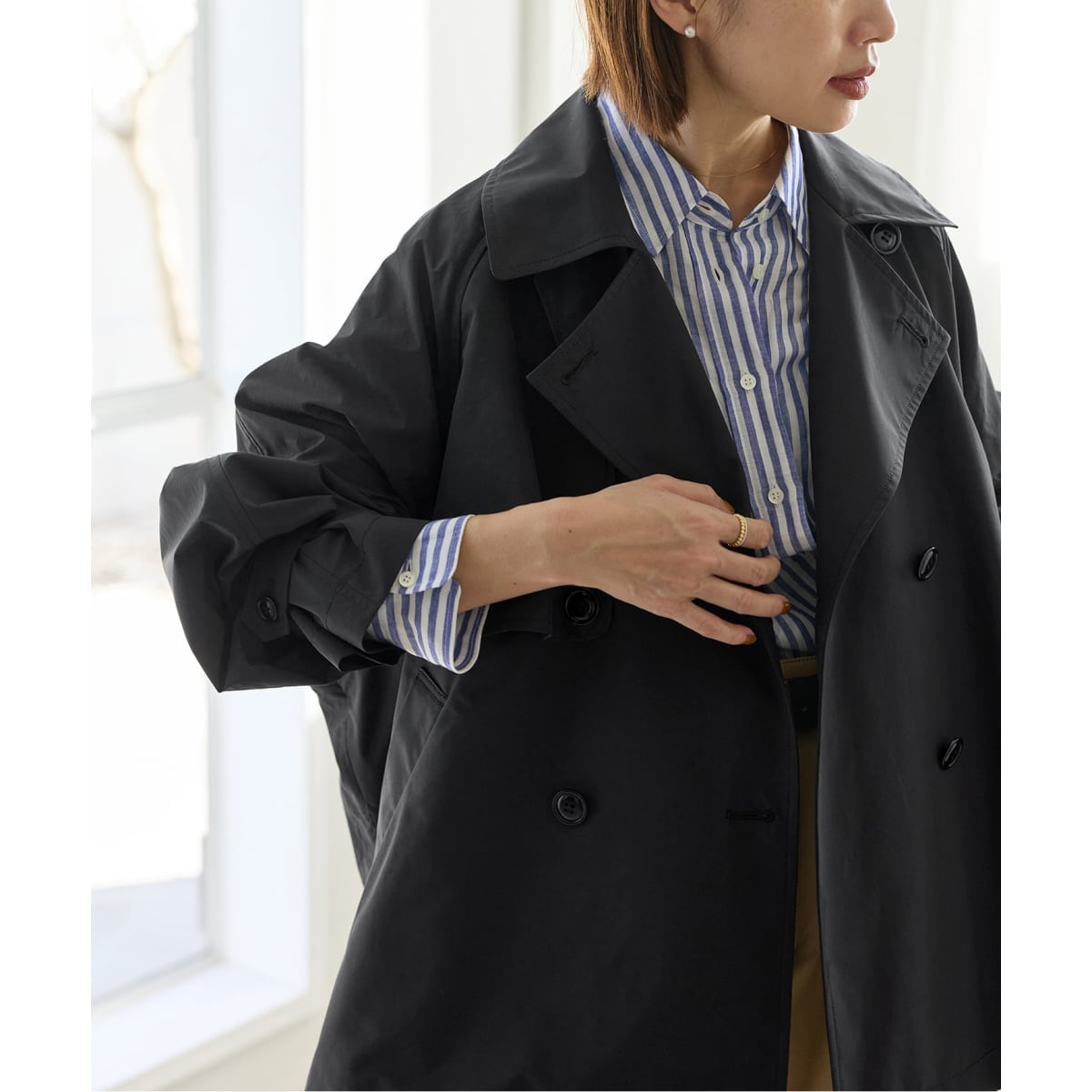 チェック/スーパー140スタンドショートコート | ジャーナル