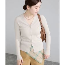 《新色/追加》ECO SPLASH リブVネックカーディガン