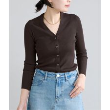 《新色/追加》ECO SPLASH リブVネックカーディガン