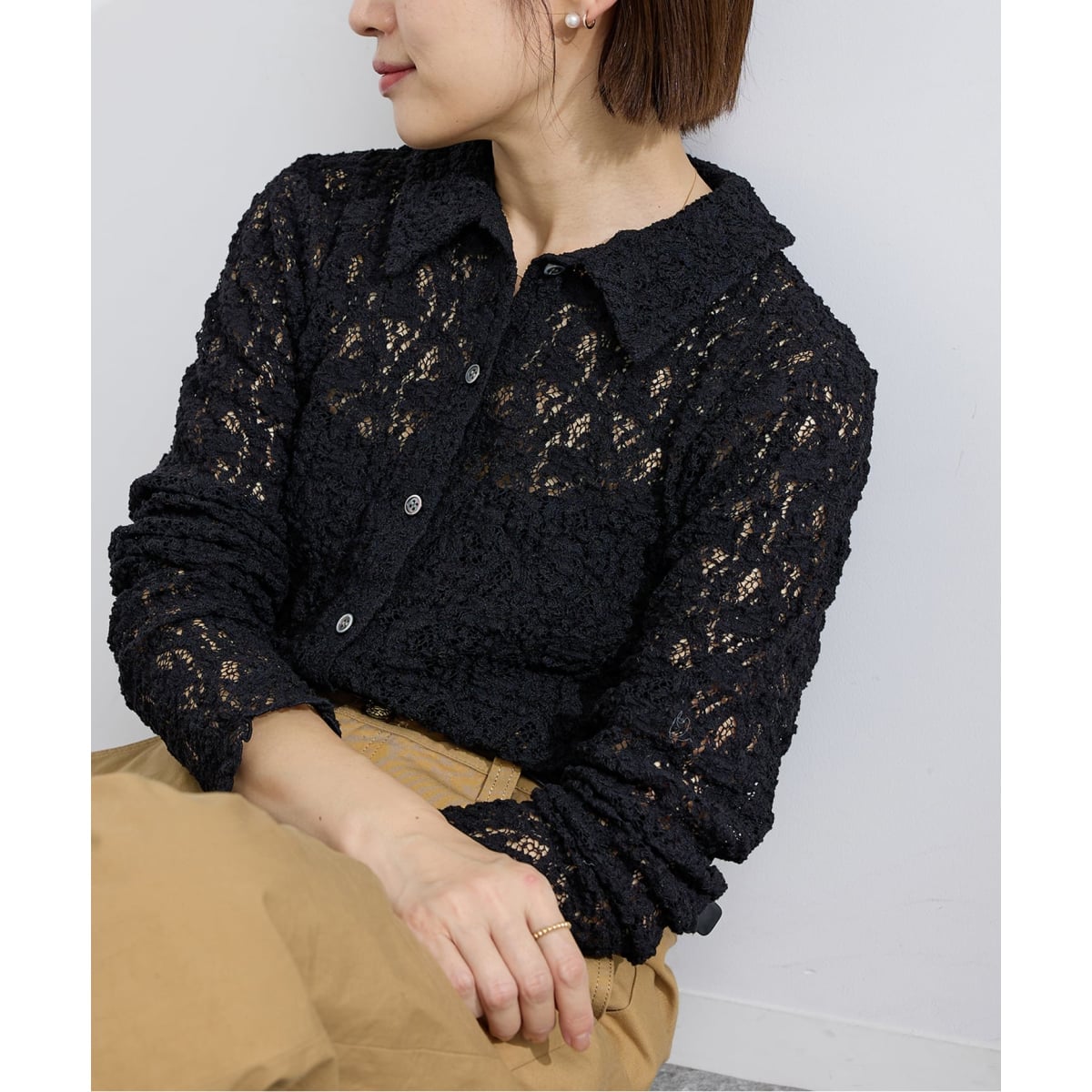 【再値下げ】【IENA】Flowerストレッチレース ポロシャツ 追加》Flowerストレッチレース ポロシャツ | イエナ(IENA) | マルイ