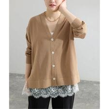 アセテートシルクVネックカーディガン