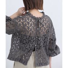 フラワー刺繍レース2WAYブラウス