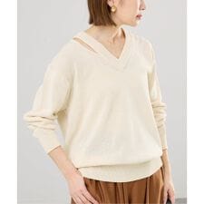 カットオフカラーVネックプルオーバー