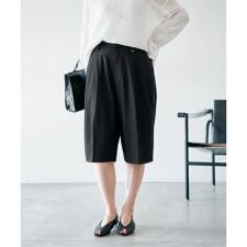 ウォッシャブル テーパードハーフスラックス