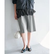 ウォッシャブル テーパードハーフスラックス