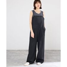 ウォッシャブル スクエアネックサロペット