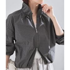 チェックショートブルゾン