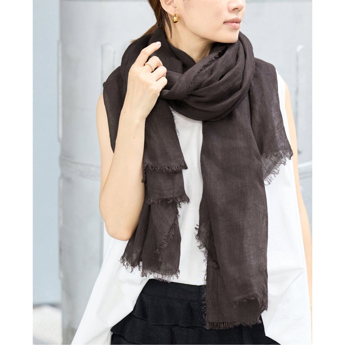ユ*す様 NIMNIMDUAI ニムニムデュアイ カシミアウール 大判ストール NIMNIMDUAI/ニムニムデュアイ PLAIN GAUZE STOLE ストール | イエナ