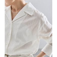 レース開襟シャツブラウス