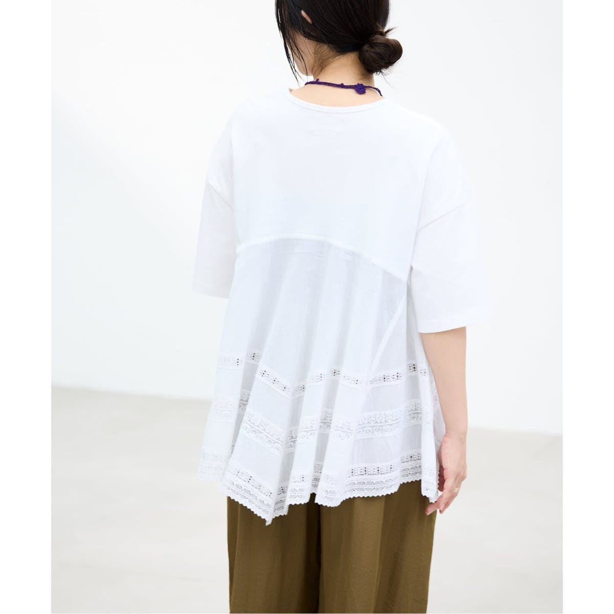 新品タグ付IENA アユーシ バックスカーフハーフスリーブトップス AAYUSHI/アユーシ バックスカーフハーフスリーブトップス SGN08110