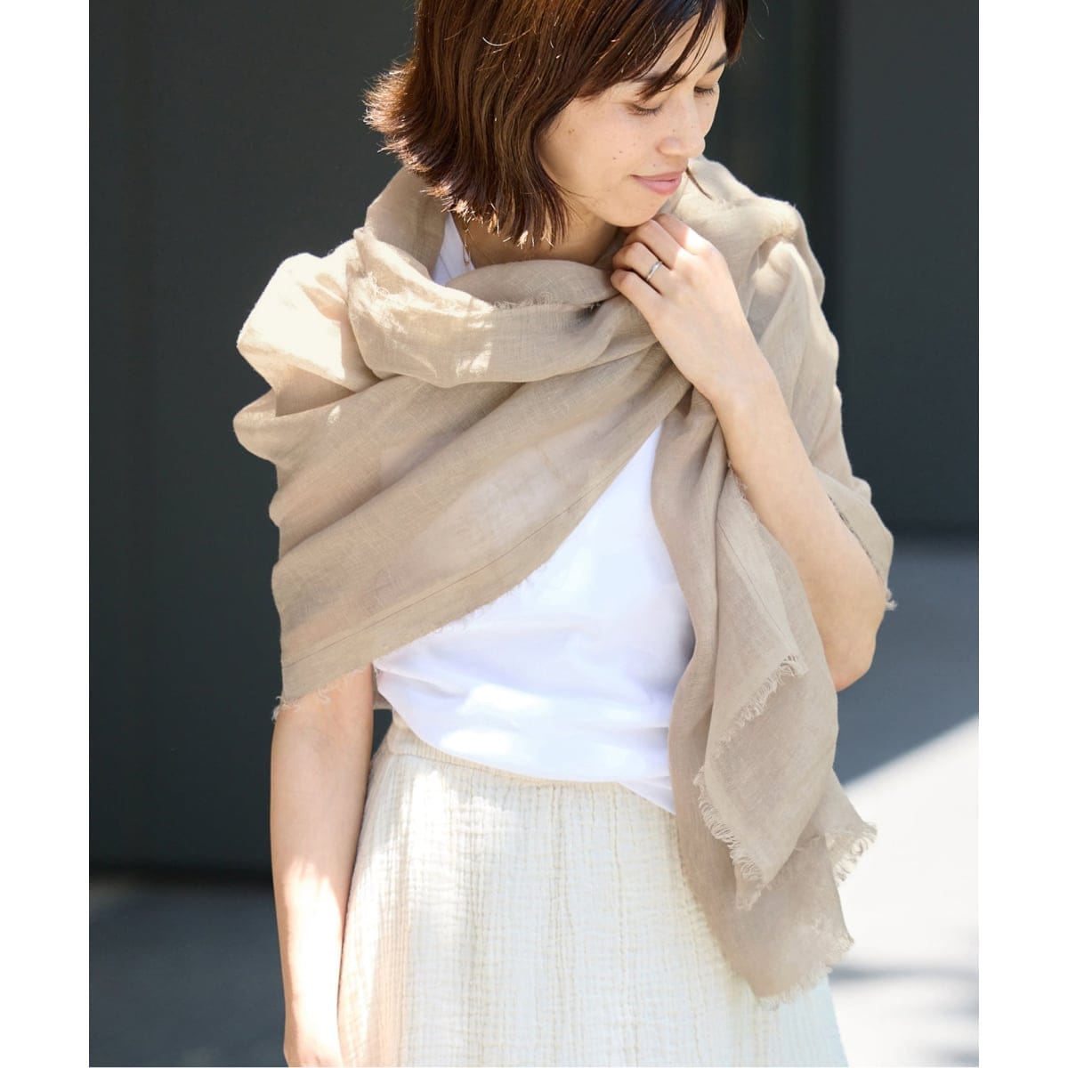 NIMNIMDUAI/ニムニムデュアイ 別注 PREMIUM LINEN GAUZE STOLE ス