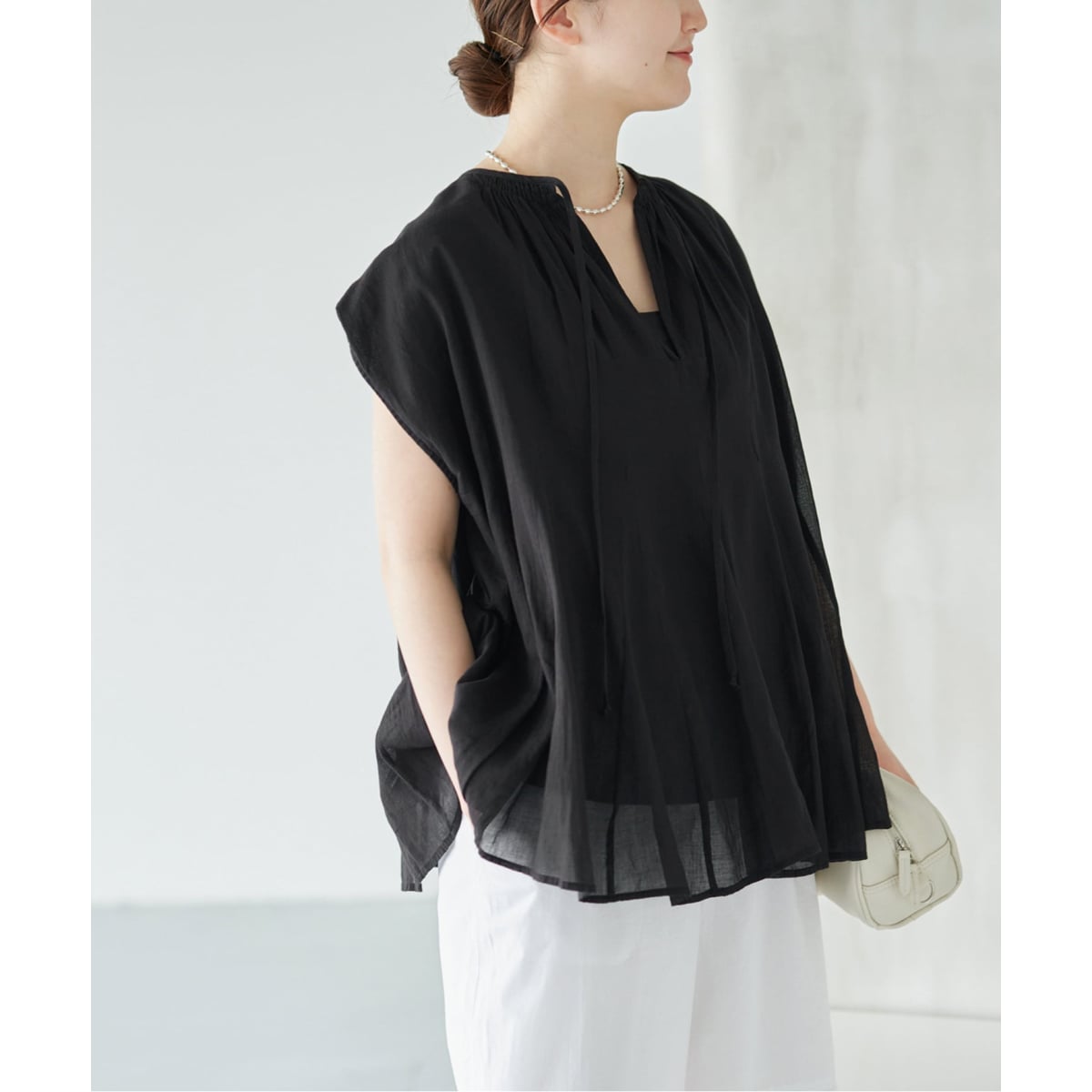 MARILYN MOON/マリリンムーン sheer cotton bl ブラウス 4263-104