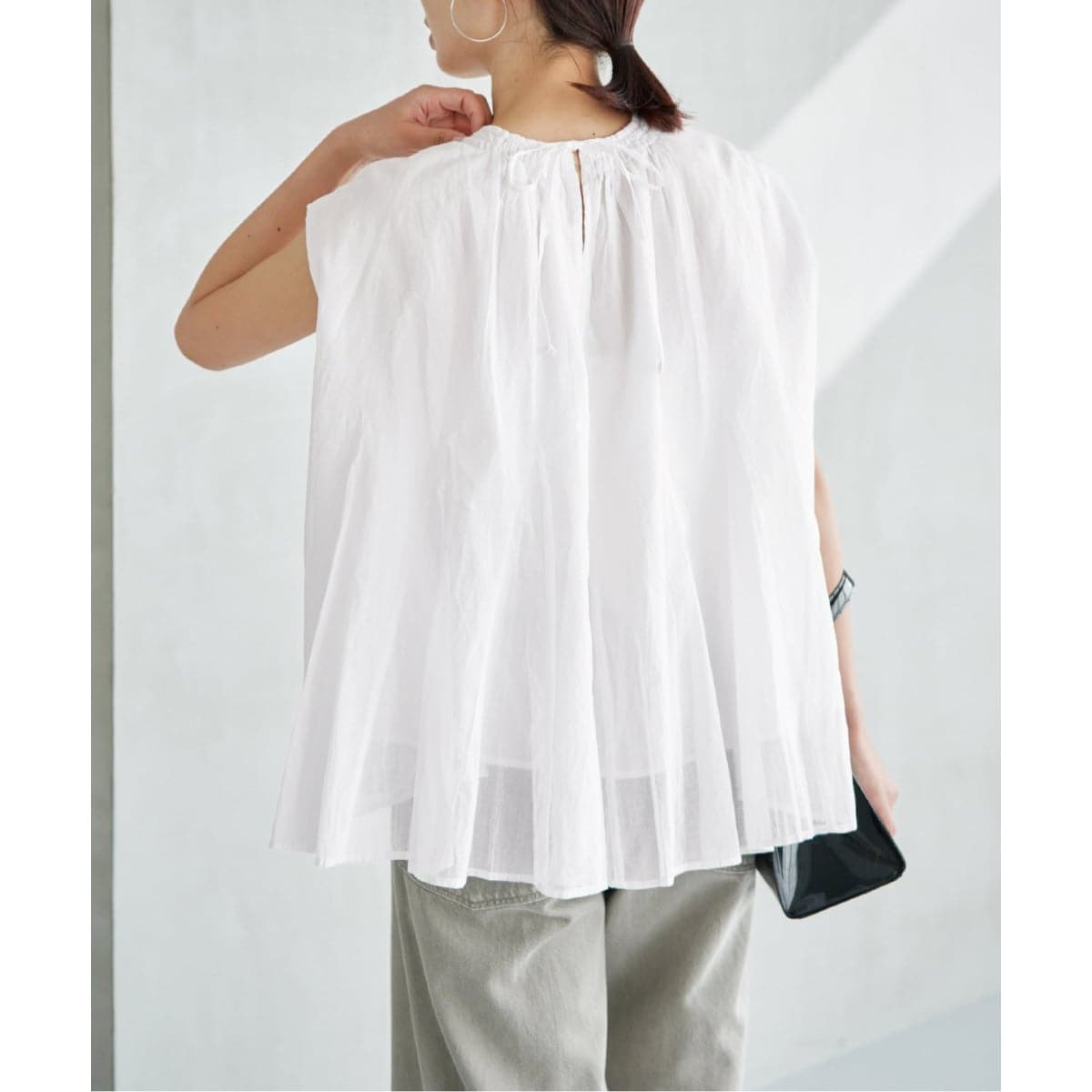 イエナマリリンムーンsheer cotton 2way op MARILYN MOON/マリリンムーン sheer cotton bl ブラウス 4263-104