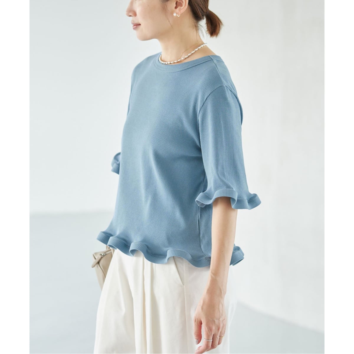 け*い様 イエナ　IENA オーガニックコットン WAVE Tシャツ　新品　ブル WEB限定/追加》オーガニックコットン WAVE Tシャツ | イエナ(IENA