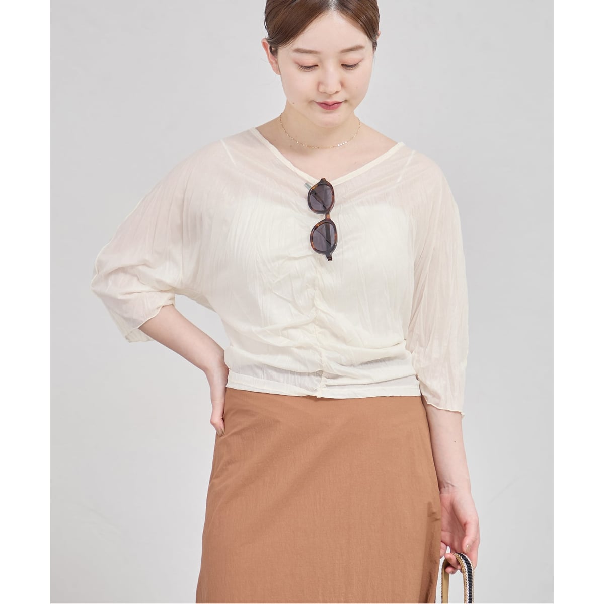 5-knot/ファイブノット CRINKLE-FIN KNOT TOPS ブラウス 5KIE-CRC 