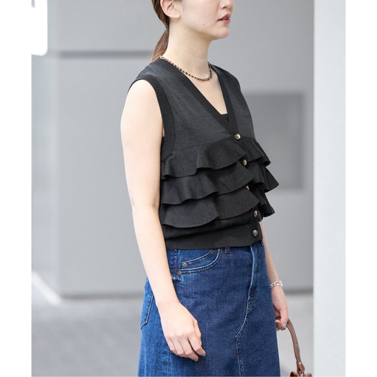 予約》LOWER/ローヴァー 18G Sleeveless Cardigan カーディガン LW