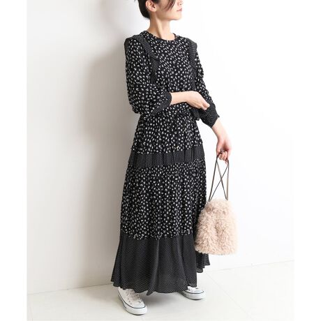 マルチパターンモノトーンフラワーワンピース◇ | スローブ イエナ  