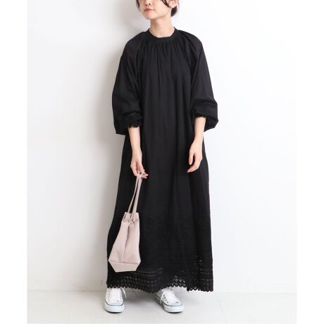 コットンレースギャザーワンピース◇ | スローブ イエナ(SLOBE IENA  