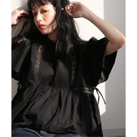 WEB限定》【MOI NON PLUS】 C/LAWN/LACE PINTUCK ブラウス | スローブ 