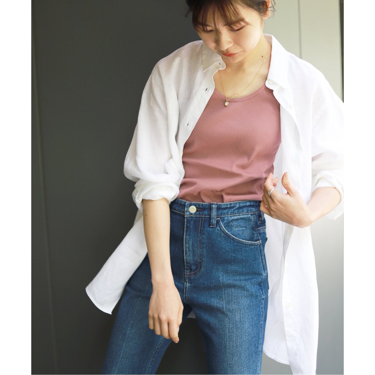 未使用タグ付　スローブイエナリネンフレンチフロントレギュラーシャツ　ピンク SLOBE IENA - 最終値下！リネンフレンチフロントレギュラー